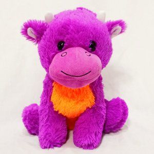 Cow Sitting Purple Orange Plush Stuffed Animal 10" 2021 A & A Global Industries